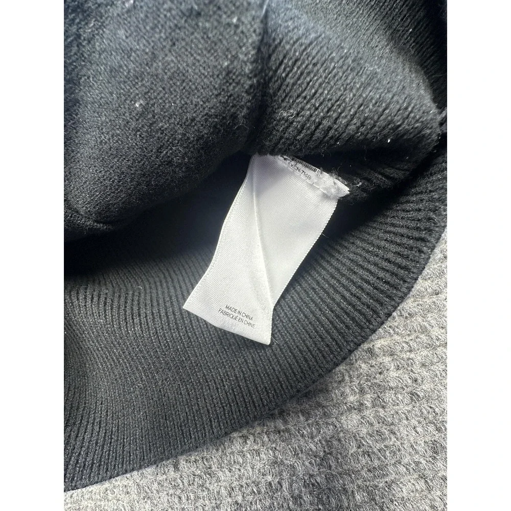 Express Sweater Mens Small Black Full Zip Crew Neck Utility‎ Bomber Pocket Knit